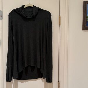 Dark green Long Sleeve Cowl Neck Top